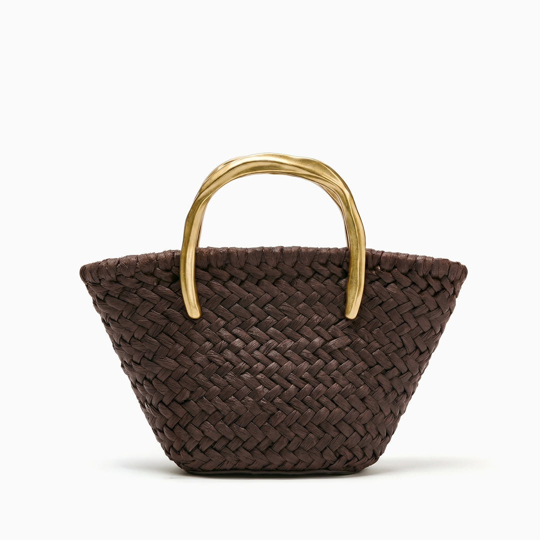 Cora Woven Straw Chain Bag