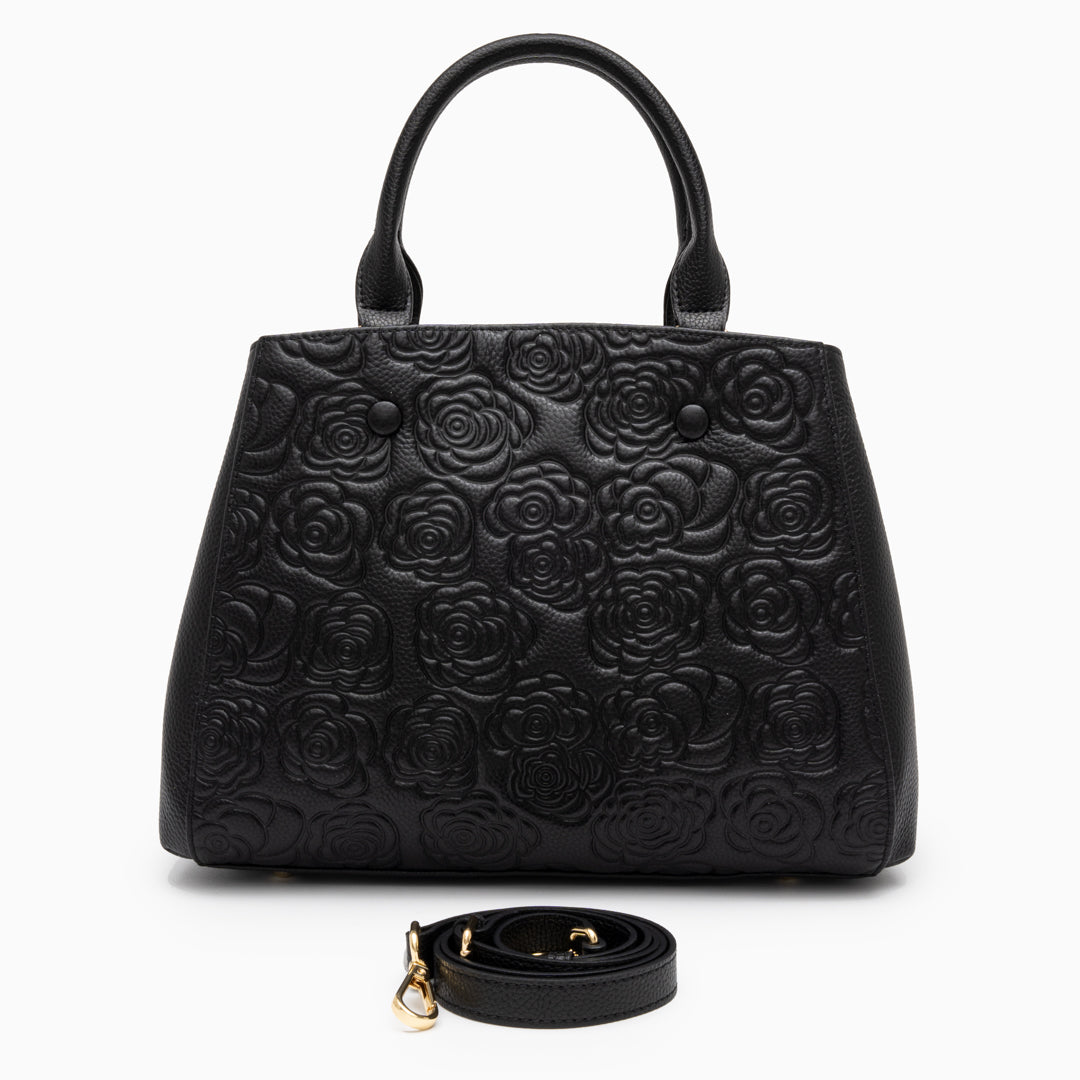 Stacy Floral Embossed Handbag