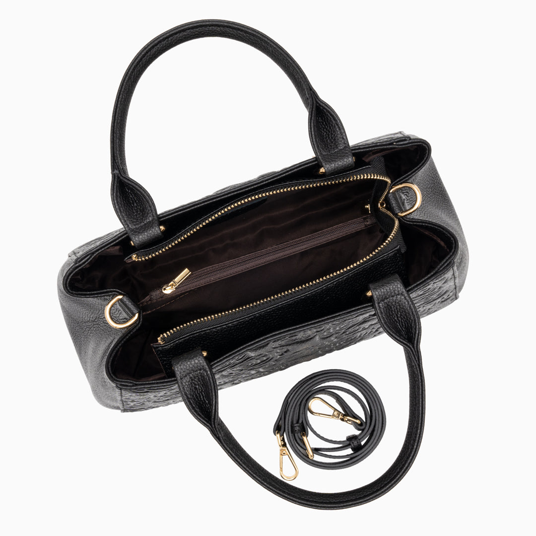 Stacy Floral Embossed Handbag