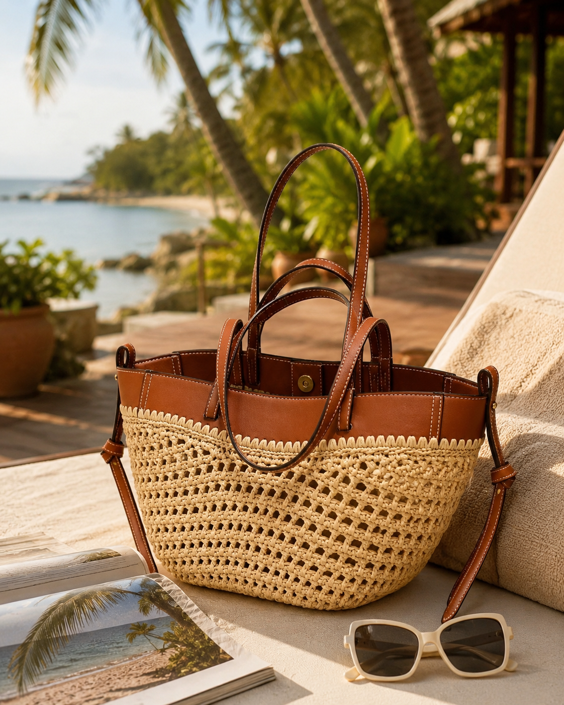 Reni Raffia Tote Bag