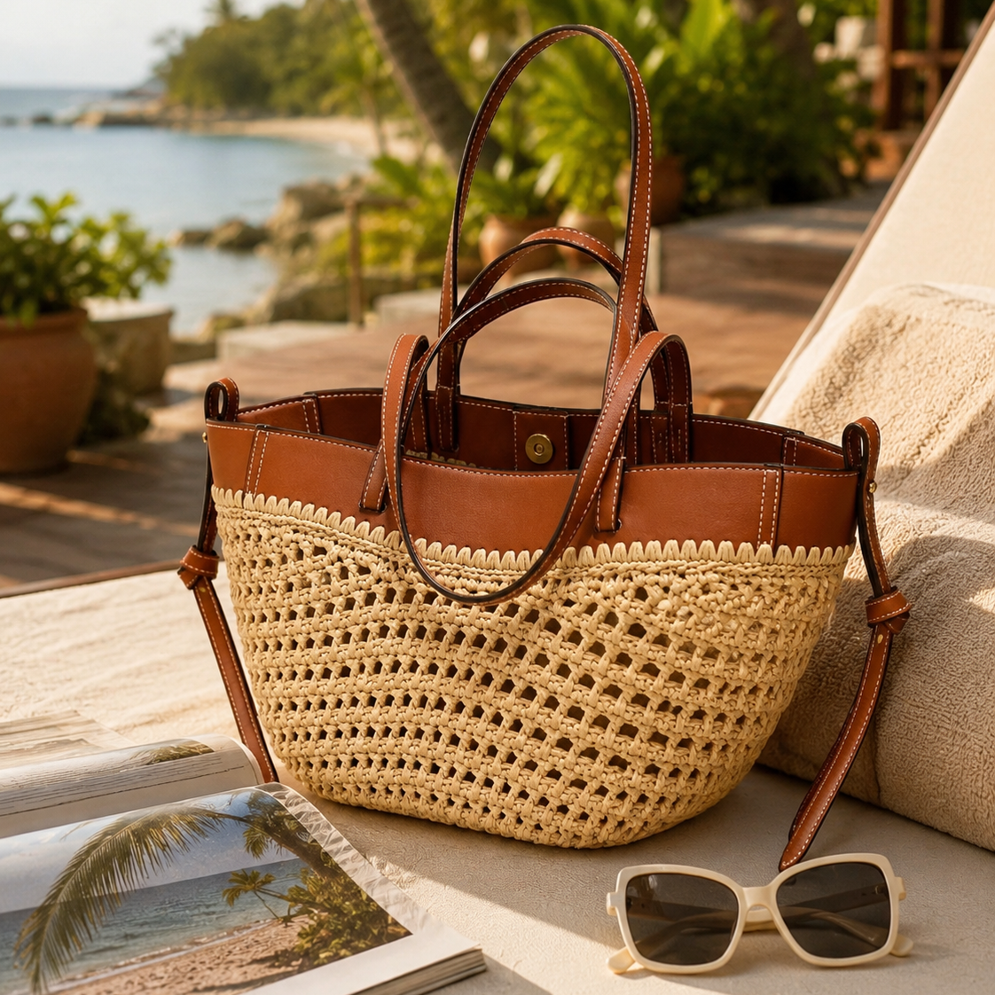 Reni Raffia Tote Bag