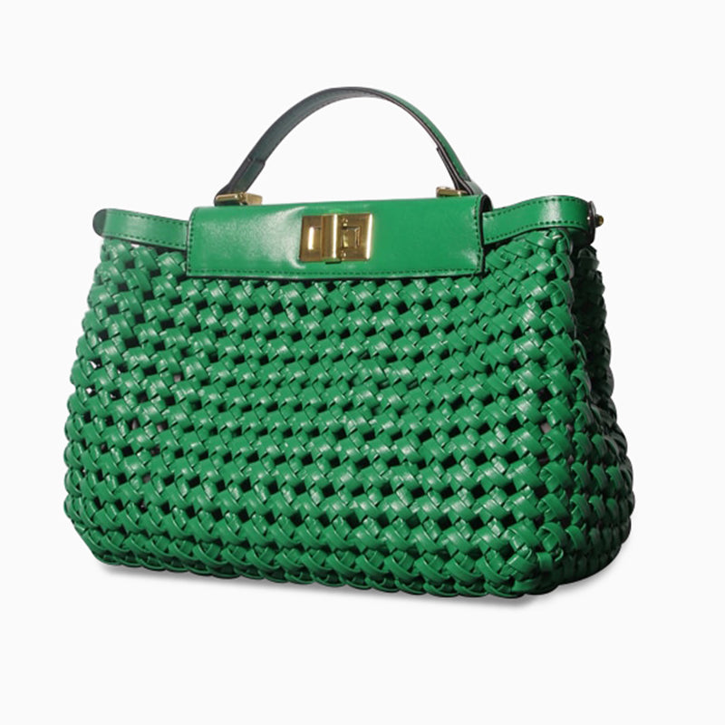 Madelynn Braided Tote Bag Green