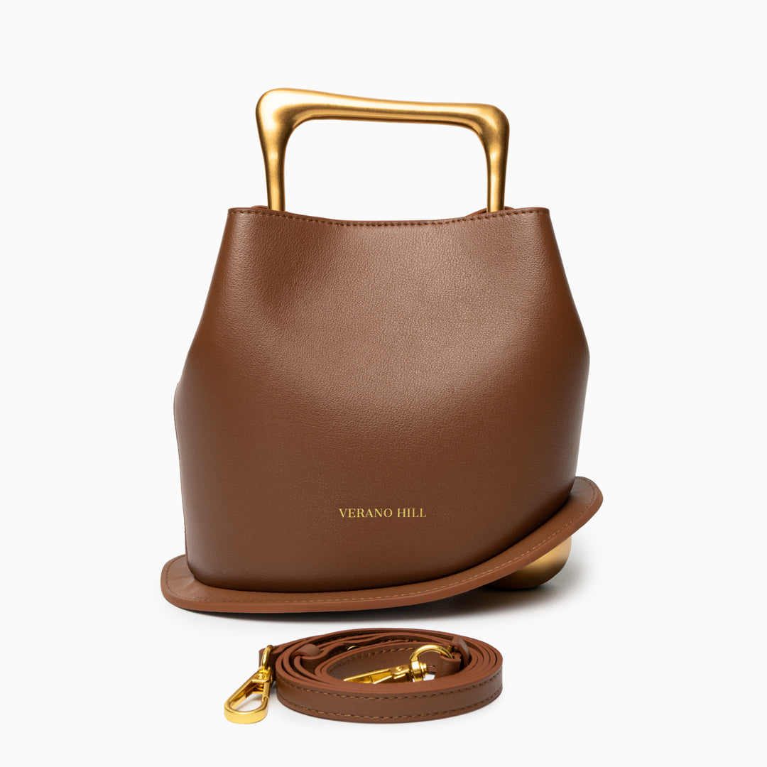 VERANO HILLS ハンドバッグ パール ゴールド装飾 ショルダー付き Vienna Handbag