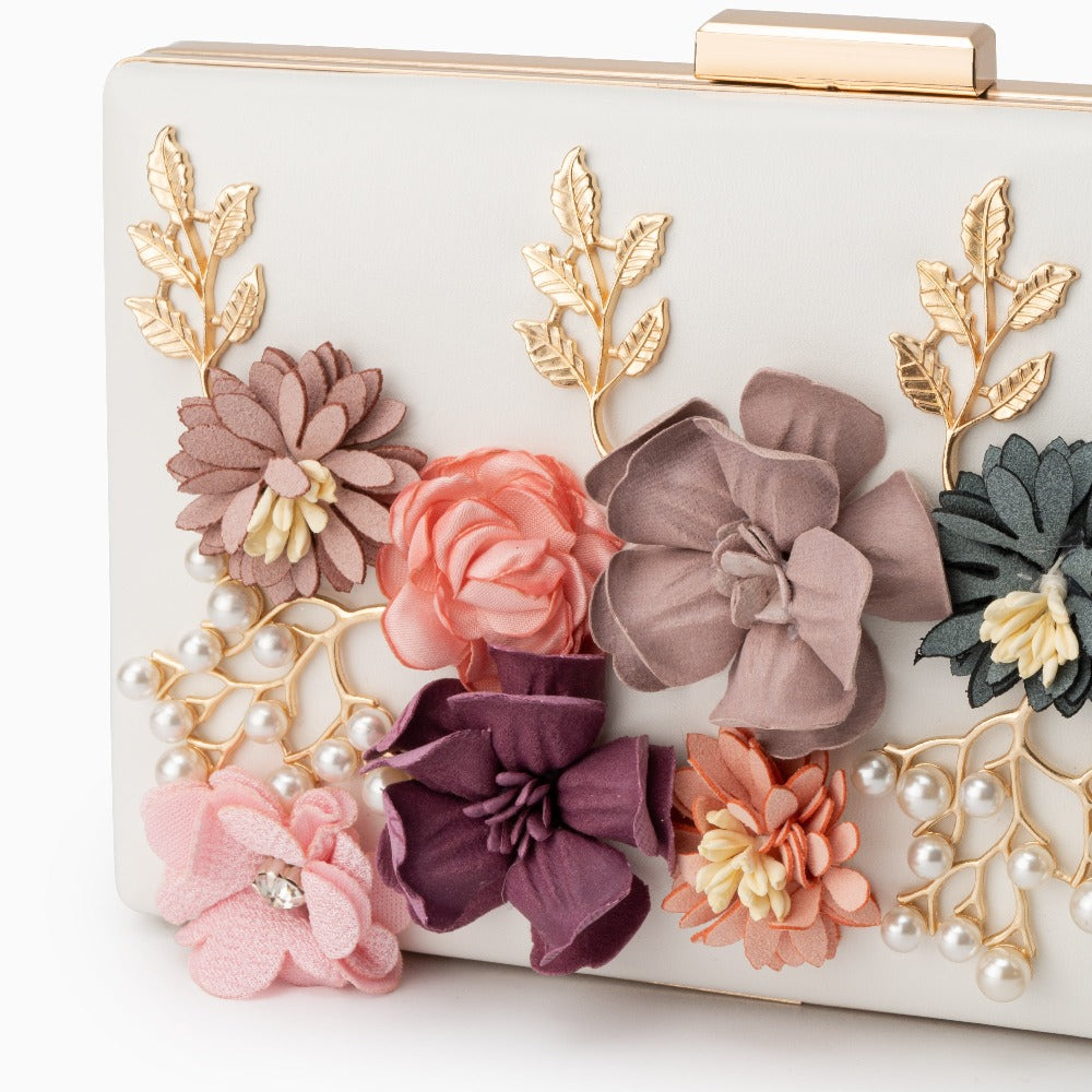 Clutch purse, clutch, store flowers, bright flowers for woman