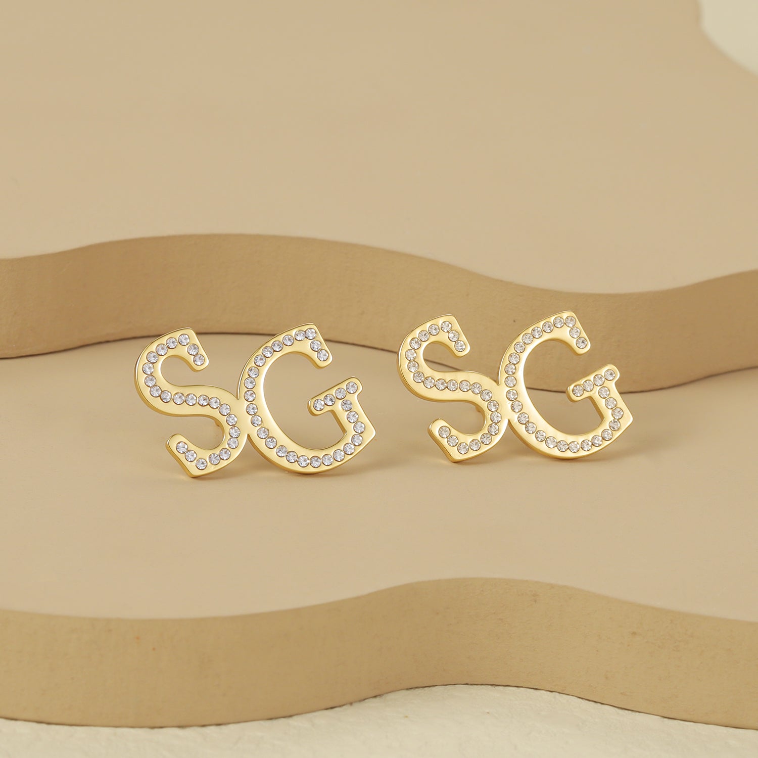 Sparkling Initials Earrings