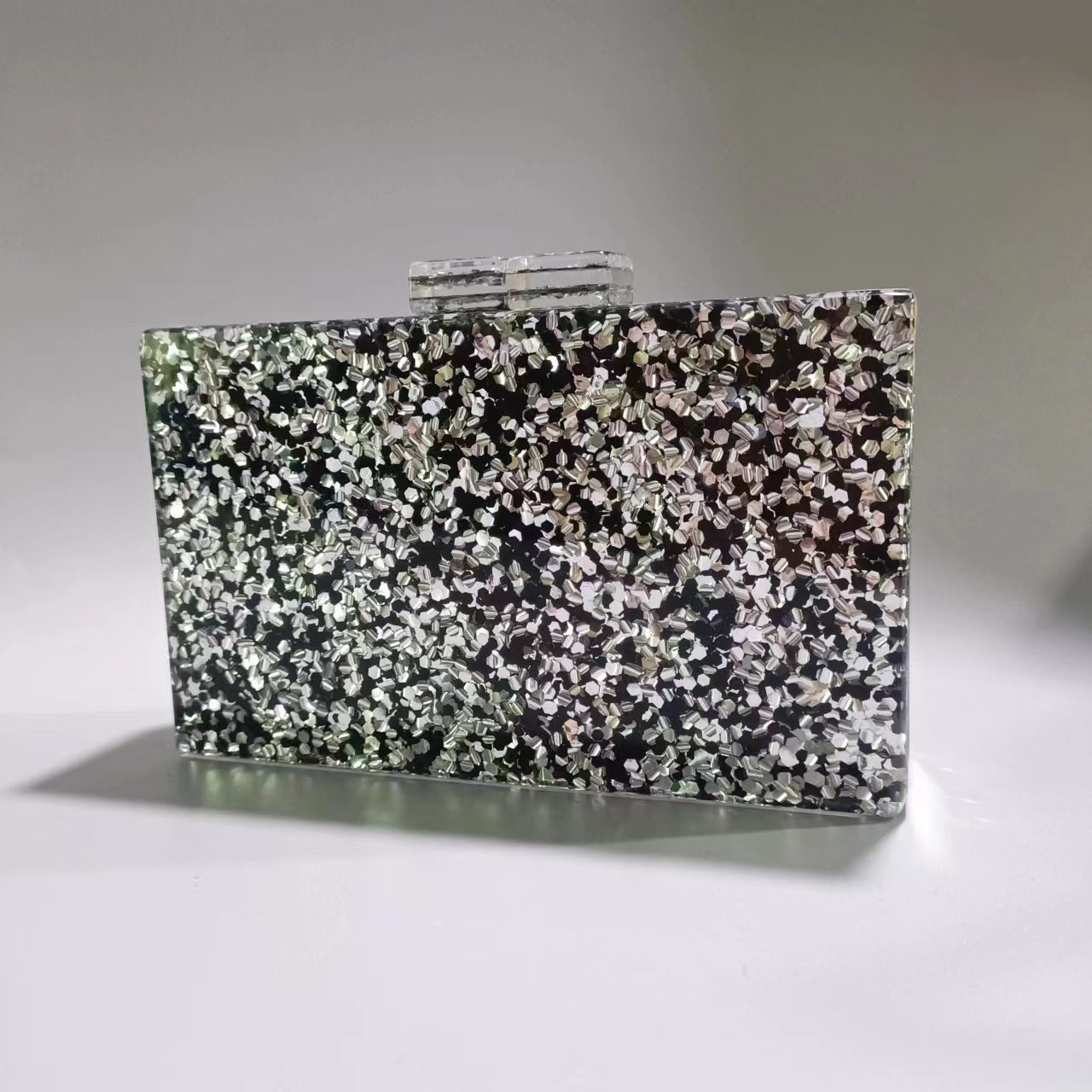 Denise Sequined Acrylic Clutch Bag