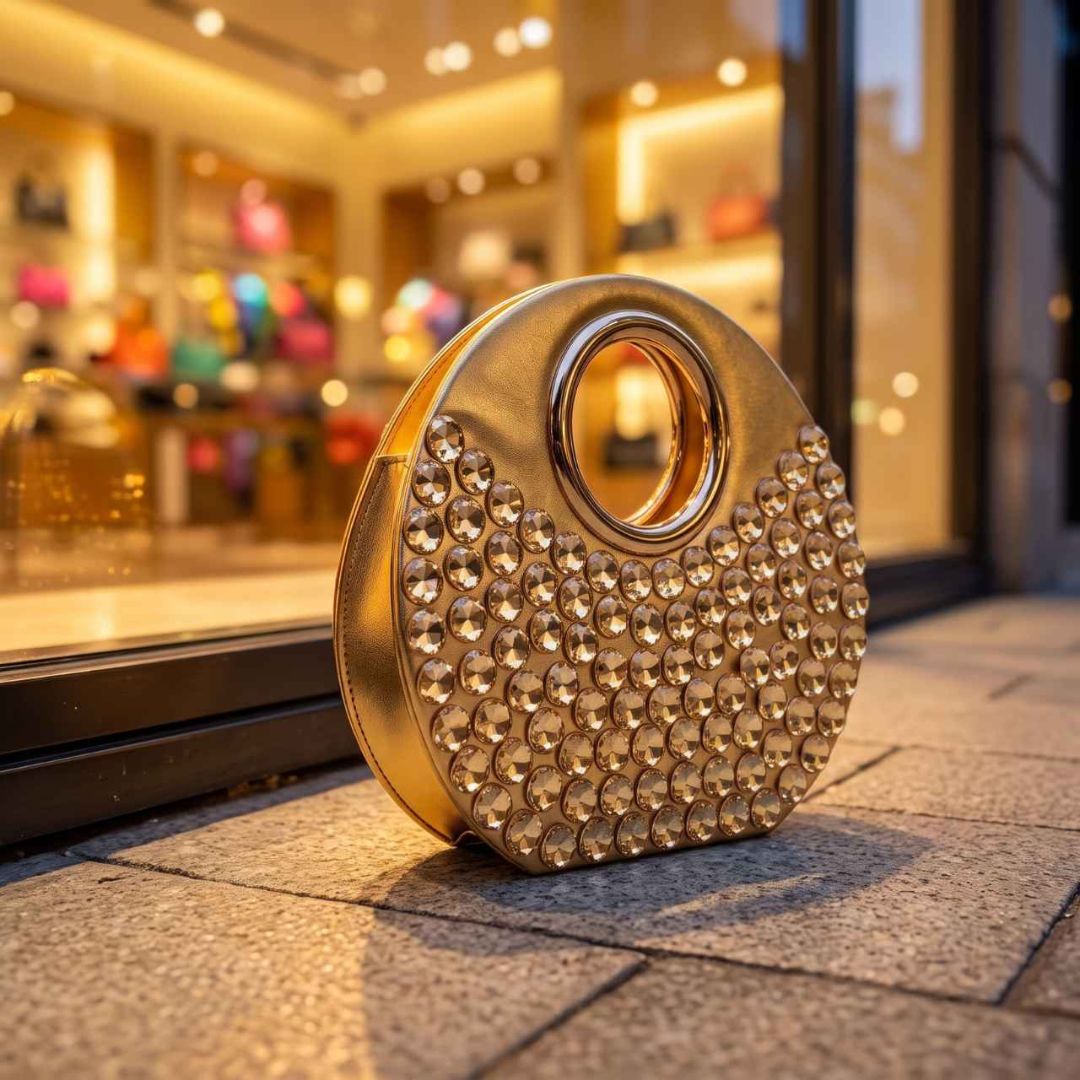 VERANO HILLS ハンドバッグ パール ゴールド装飾 ショルダー付き Solange Crystal Bag