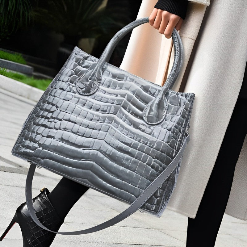 Antoinette Crocodile Pattern Tote Bag