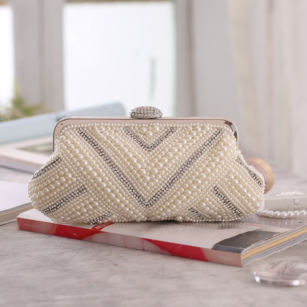 Pearl coloured clutch bag sale