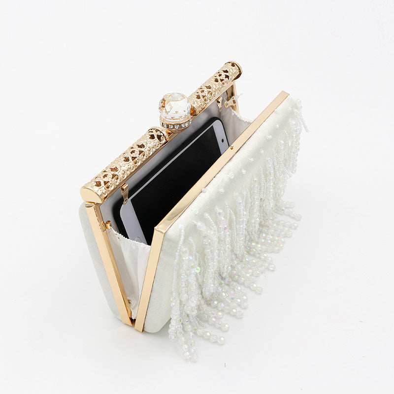 Barbara Bead Tassel Clutch Bag