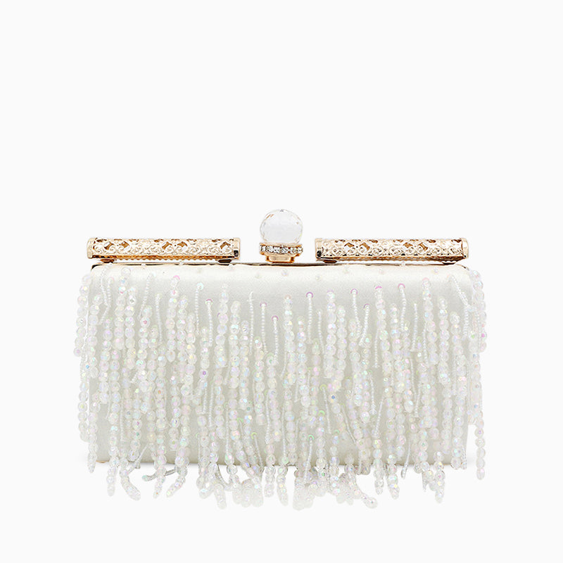 Barbara Bead Tassel Clutch Bag