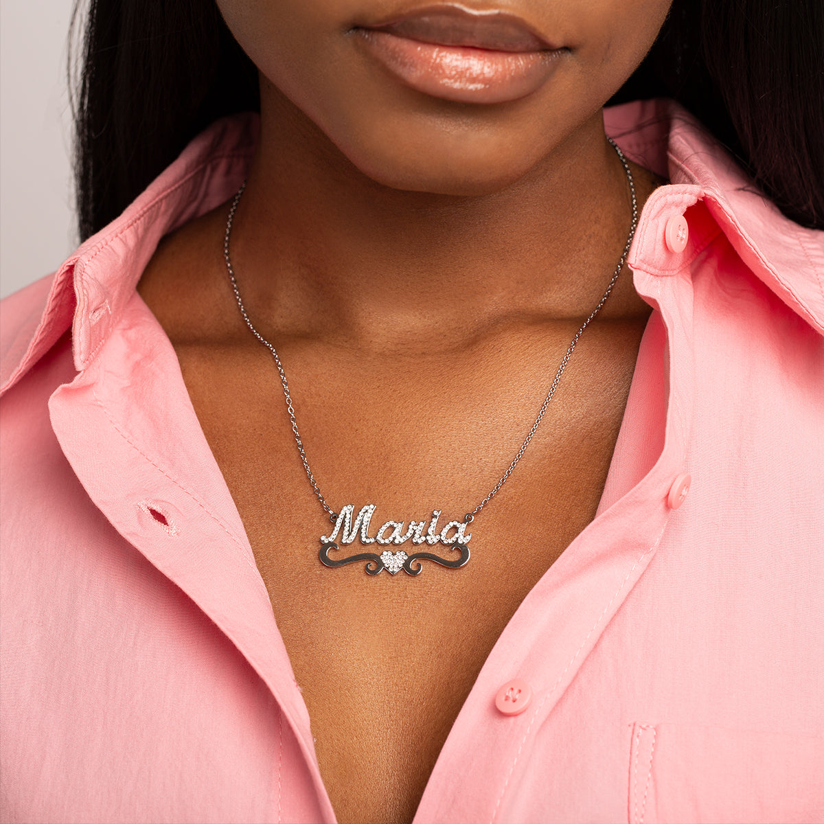 Sparkling Love Name Necklace