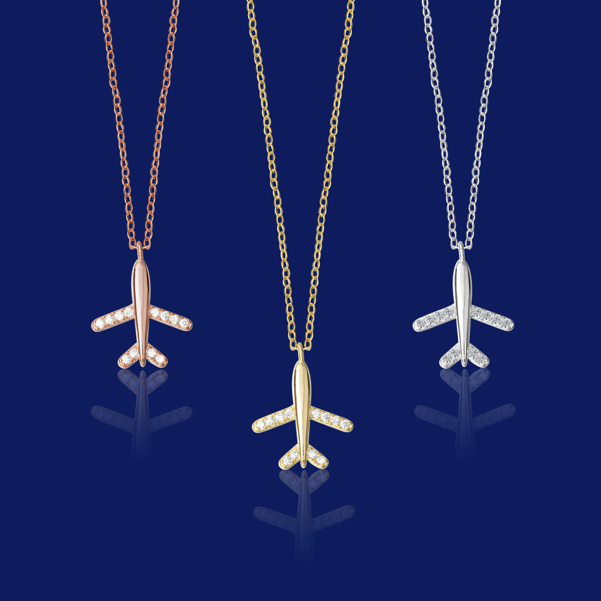 Sparkling Airplane Necklace