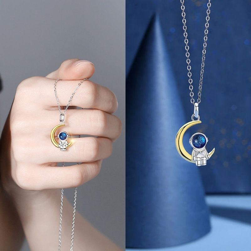 Astronaut Moon Necklace