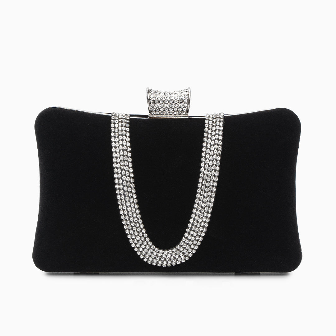 (CS) Velvet Sparkles Clutch Bag